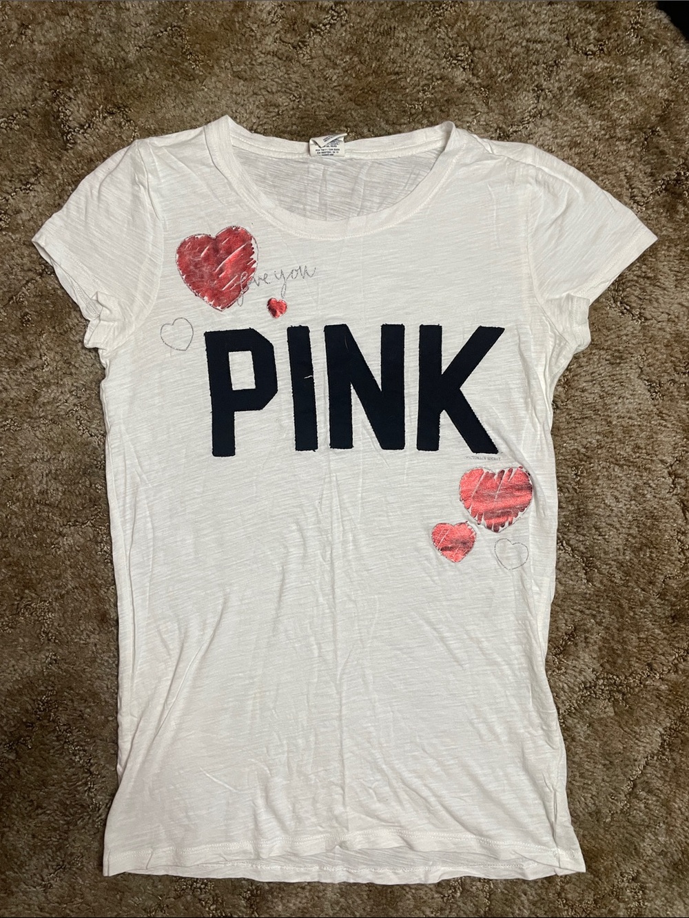 PINK Victoria’s Secret Y2K 2000s Style Woman’s Fitted T‎ Shirt Size Medium